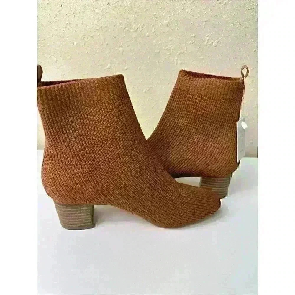 Joie x Revolve Neely Knit Block Heel Stretch Ribbed Bootie NWT Size 8m